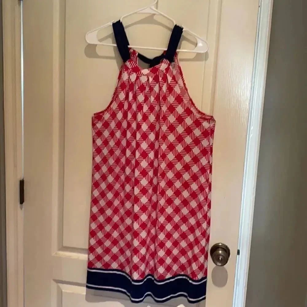MudPie Natalie Pink Gingham Size M spring dress